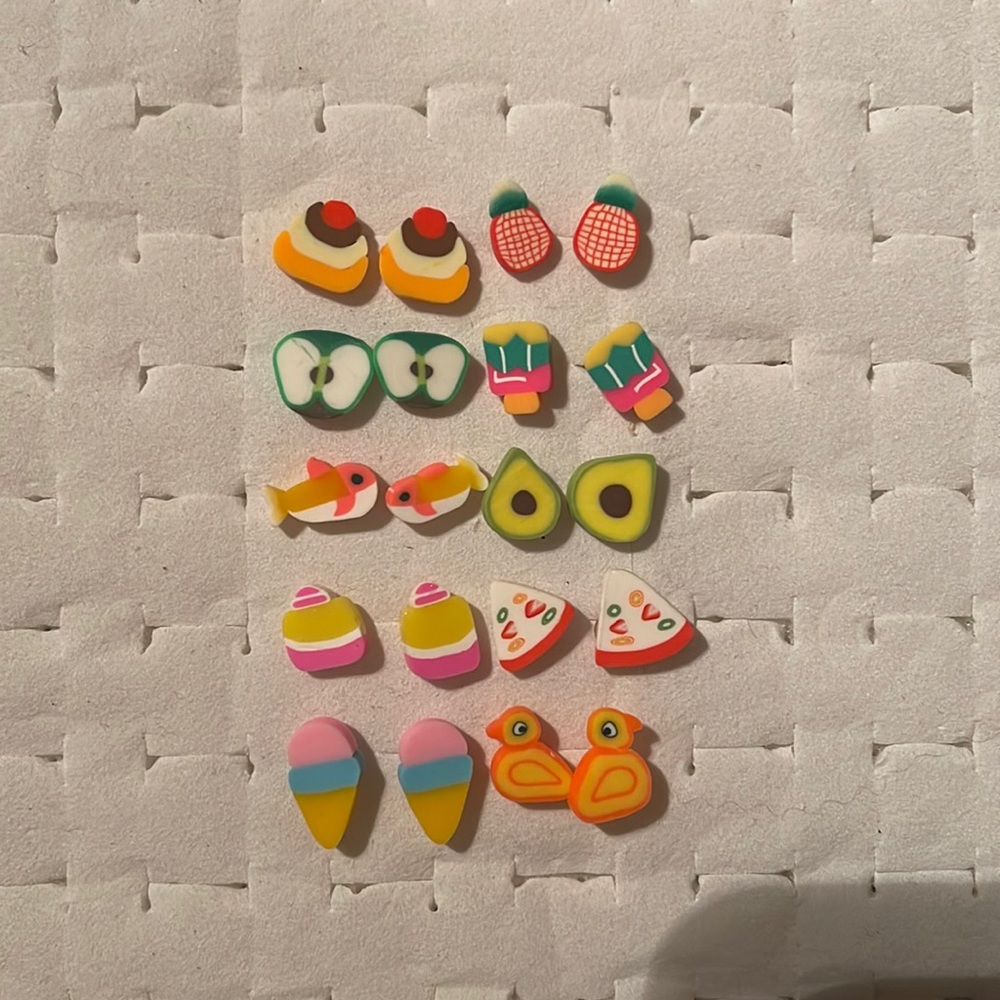 10 pairs! Handmade earrings for kids